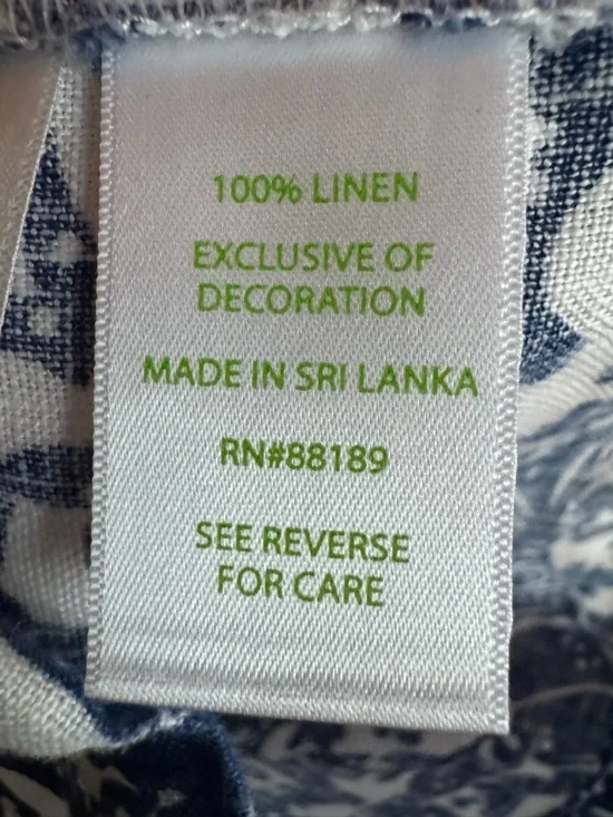 Lilly & Pulitzer Navy & White Lobster Print Palazzo Linen Pants L - Picture 5 of 6